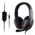 PlayStation 4 wired gaming headset PS4-488 with leather ear cushions and 3.5mm cable in blue