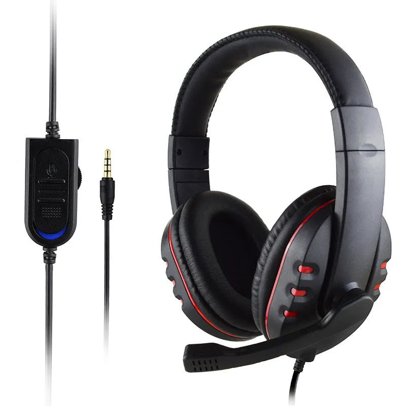 PlayStation 4 wired gaming headset PS4-488 with leather ear cushions and 3.5mm cable in blue