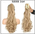 Fluffy natural claw clip ponytail extension in 56 cm length, SH88 roll style, high temperature wire