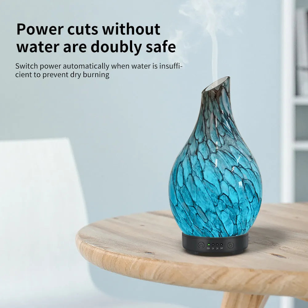 Blue cobblestone vase-style aroma diffuser with essential oil, for rooms 31-40 square metres