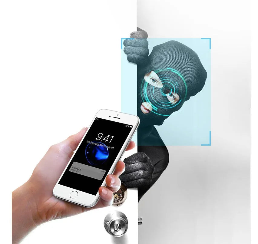 1080P wireless WiFi security camera with pan/tilt rotation on included bracket
