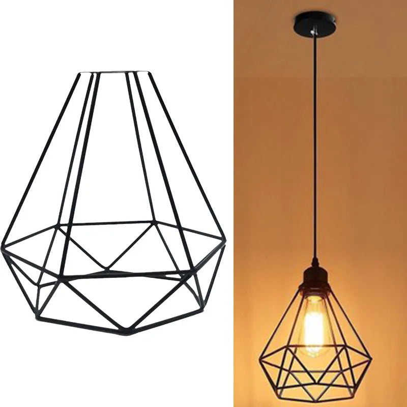 Black Nordic-style retractable iron chandelier hanging from a ceiling, showing its modern simple design.