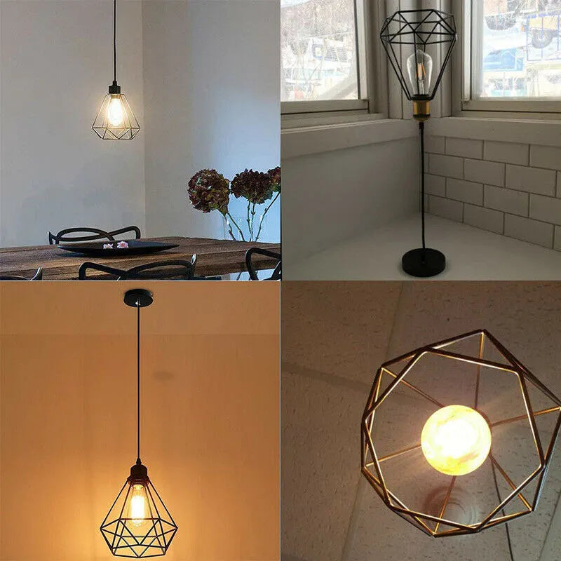 Black Nordic-style retractable iron chandelier hanging from a ceiling, showing its modern simple design.