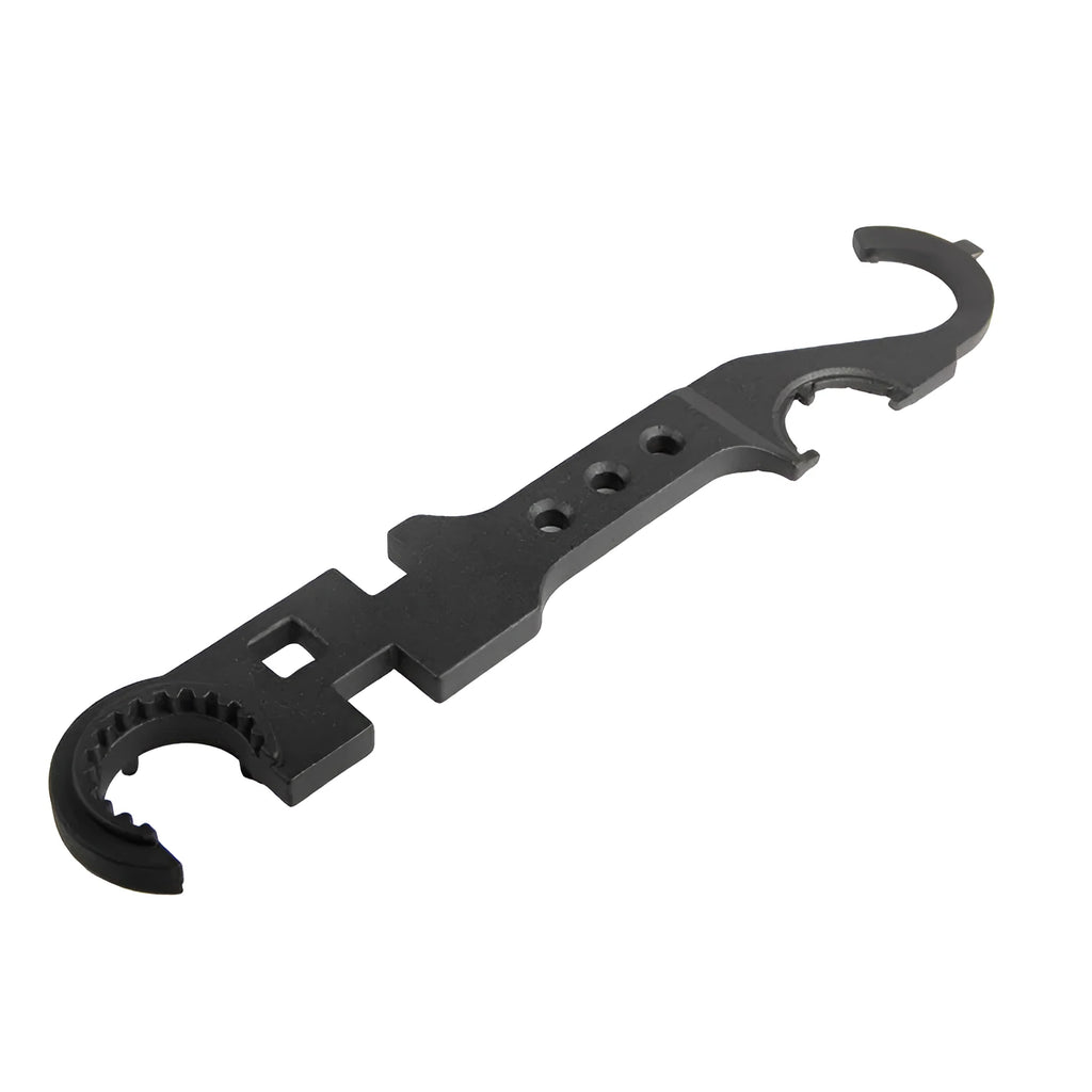 Black all-steel combination wrench for AR15 and M4 firearm maintenance and assembly.