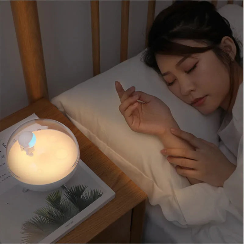 USB-powered LED night light with plastic shade in modern simple style
