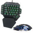 One-handed 35-key green axis mechanical gaming keyboard with USB cable and hand rest