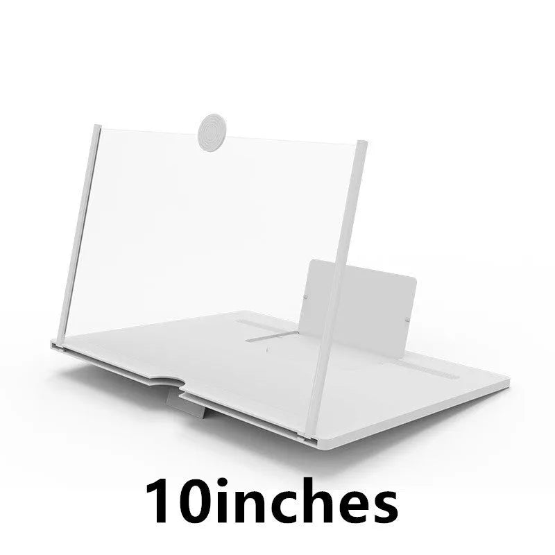 12-inch wood grain screen amplifier folding bracket for phones and tablets showing magnification effect