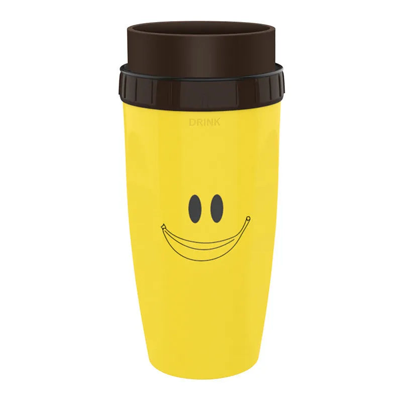 Double wall insulated travel mug with twist seal silicone membrane in cartoon design