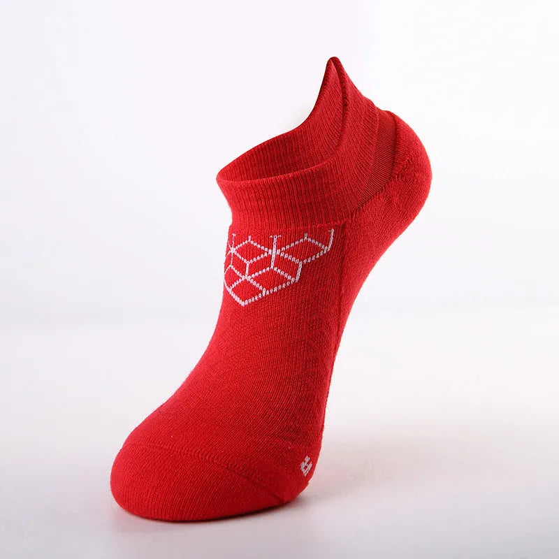 Terry wear-resistant sports socks for men, 95% combed cotton, anti-friction, sweat-absorbing, grid pattern, one size, summer