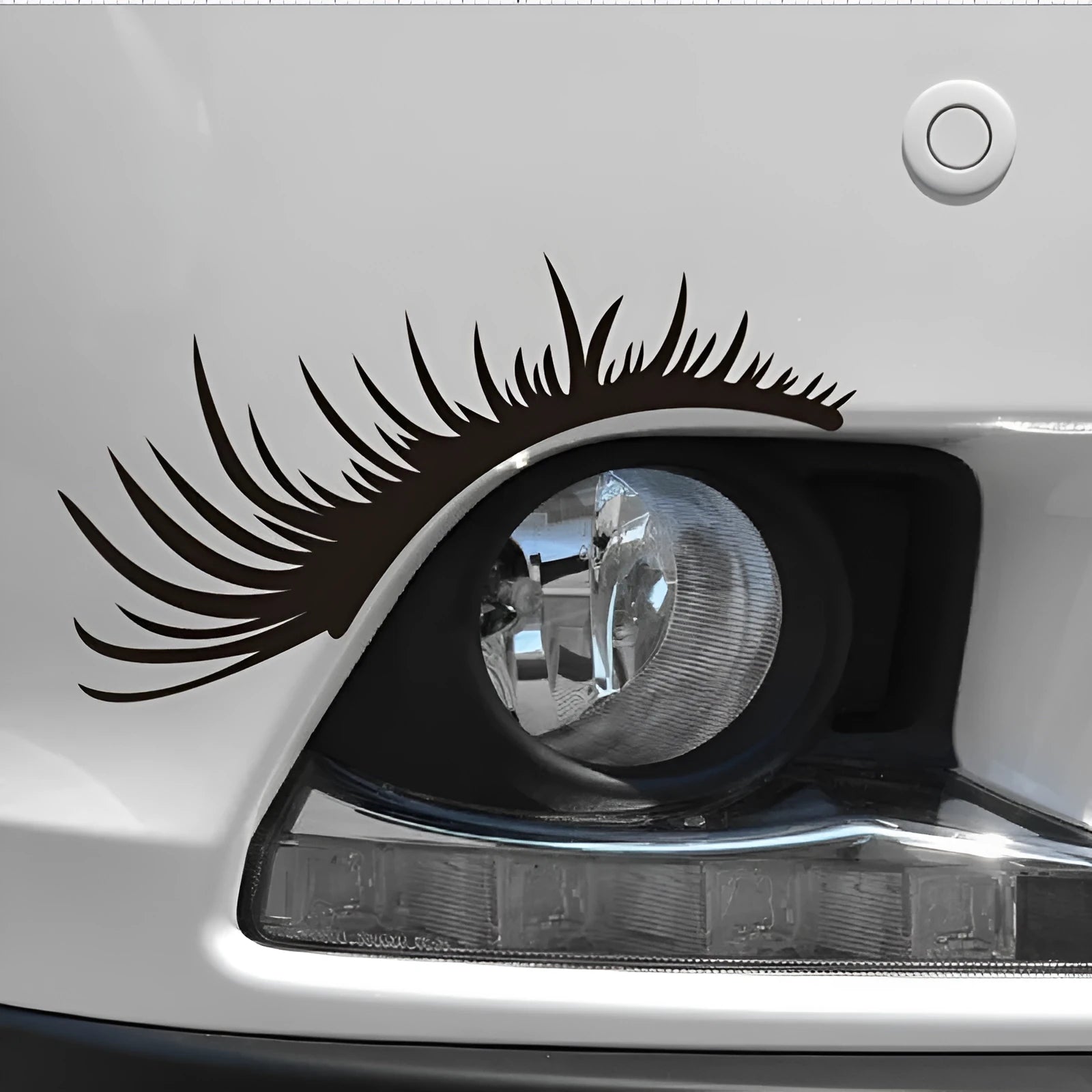 Motorcycle eyebrow sticker A278 PET 25x11cm strong adhesion headlight decal black