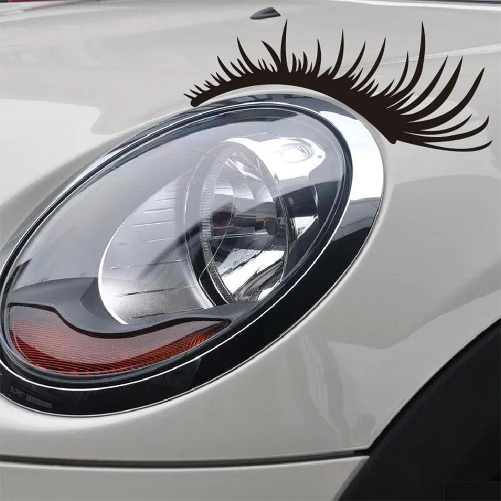 Motorcycle eyebrow sticker A278 PET 25x11cm strong adhesion headlight decal black