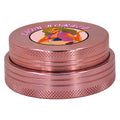Pink ultra-thin portable four-layer cigarette grinding device with windproof function, pocket-sized smoker accessory