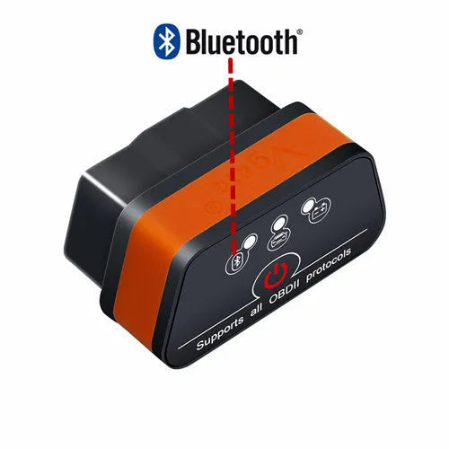 Vgate iCar 2 ELM327 Bluetooth OBD2 diagnostic tool plugged into vehicle OBDII port