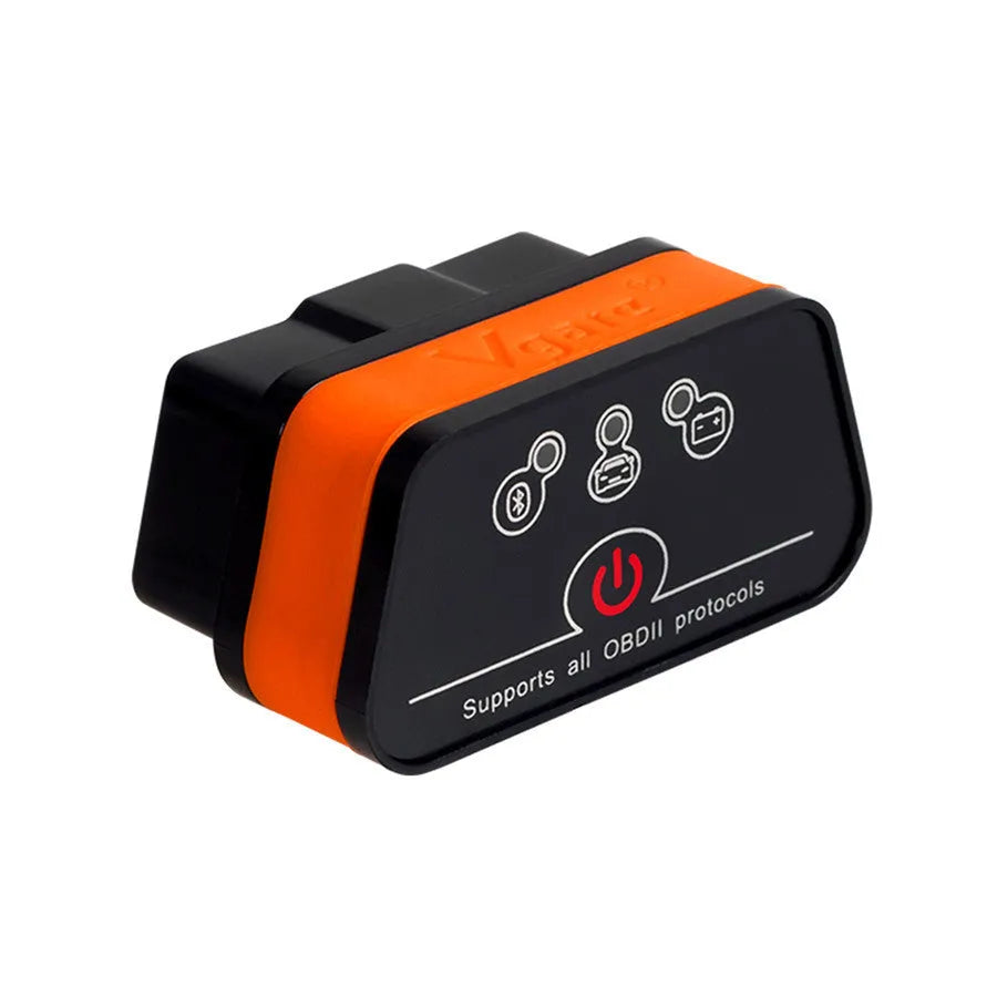 Vgate iCar 2 ELM327 Bluetooth OBD2 diagnostic tool plugged into vehicle OBDII port