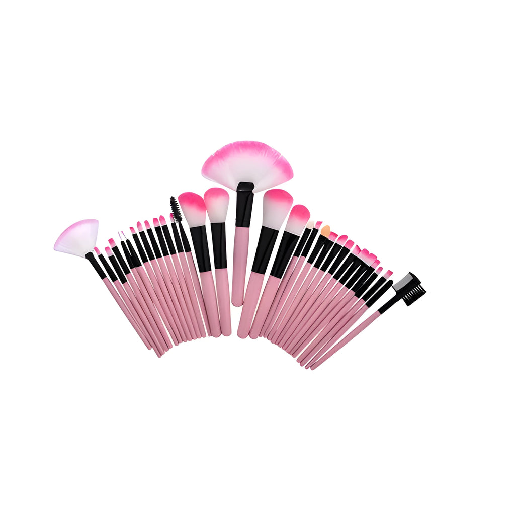 Beauty Appliance makeup brush set with nylon bristles and wood handle in beige colour