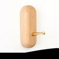 Beech wood brass wall hook in five shapes with 10kg load capacity