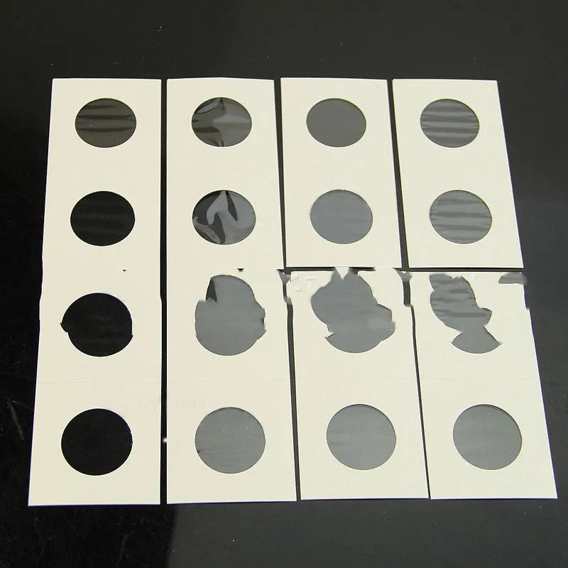 White paper coin protector set with 50 pieces in transparent OPP bag for coin collection
