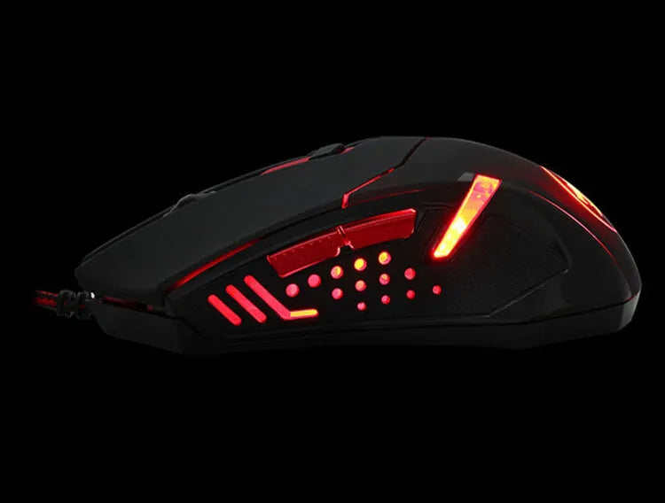Red Dragon Spinal Shark USB wired gaming mouse in black red with six buttons and optical sensor