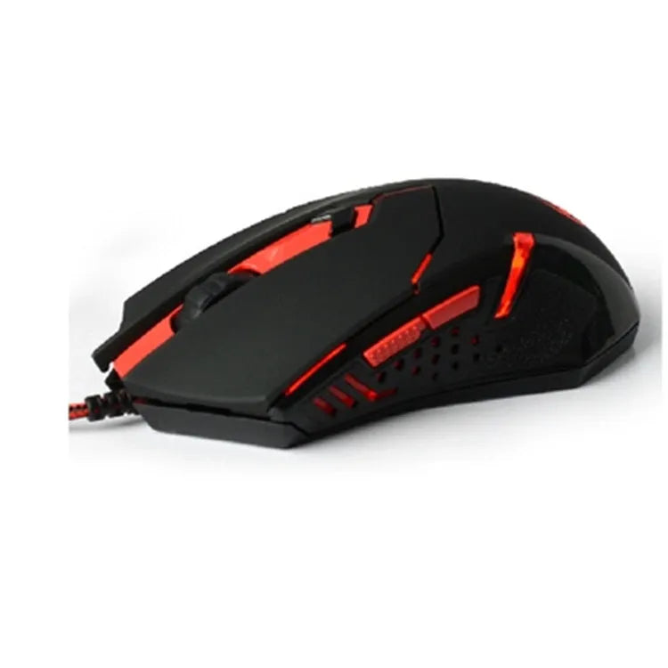 Red Dragon Spinal Shark USB wired gaming mouse in black red with six buttons and optical sensor
