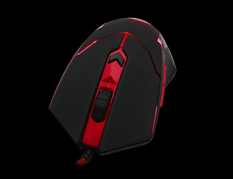 Red Dragon Spinal Shark USB wired gaming mouse in black red with six buttons and optical sensor