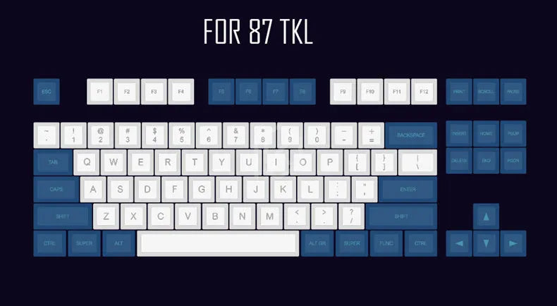 Blue and white laser engraving keycap wired non-mechanical keyboard with multimedia keys