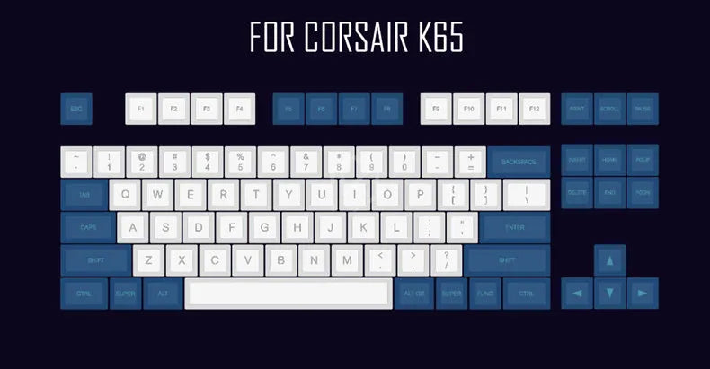 Blue and white laser engraving keycap wired non-mechanical keyboard with multimedia keys