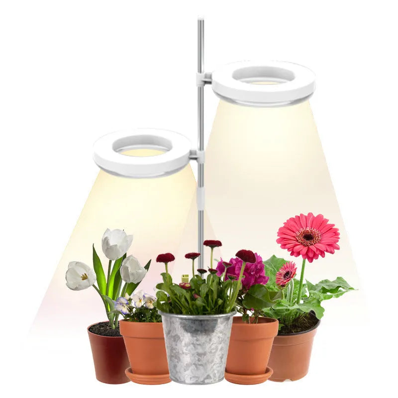 Compact desk plant growth light with full spectrum colour and PC shell, shown in single-headed style.