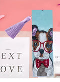 Handcrafted leather bookmark with special-shaped diamond embroidered mandala flower design