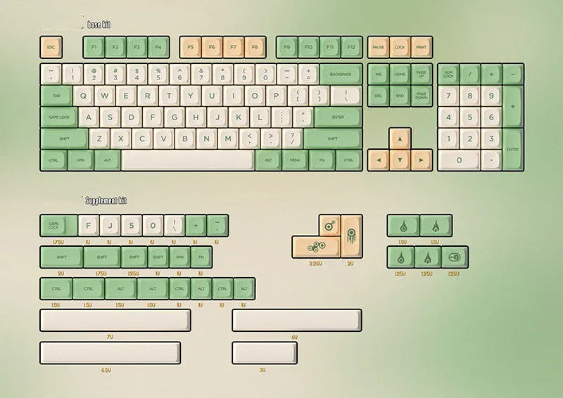Dye sublimation customized mechanical keyboard with retro PG keycaps in three colour options, 138 keys, USB wired