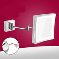 Stainless steel bathroom make-up mirror with folding frame and 8.5-inch silver mirror lens