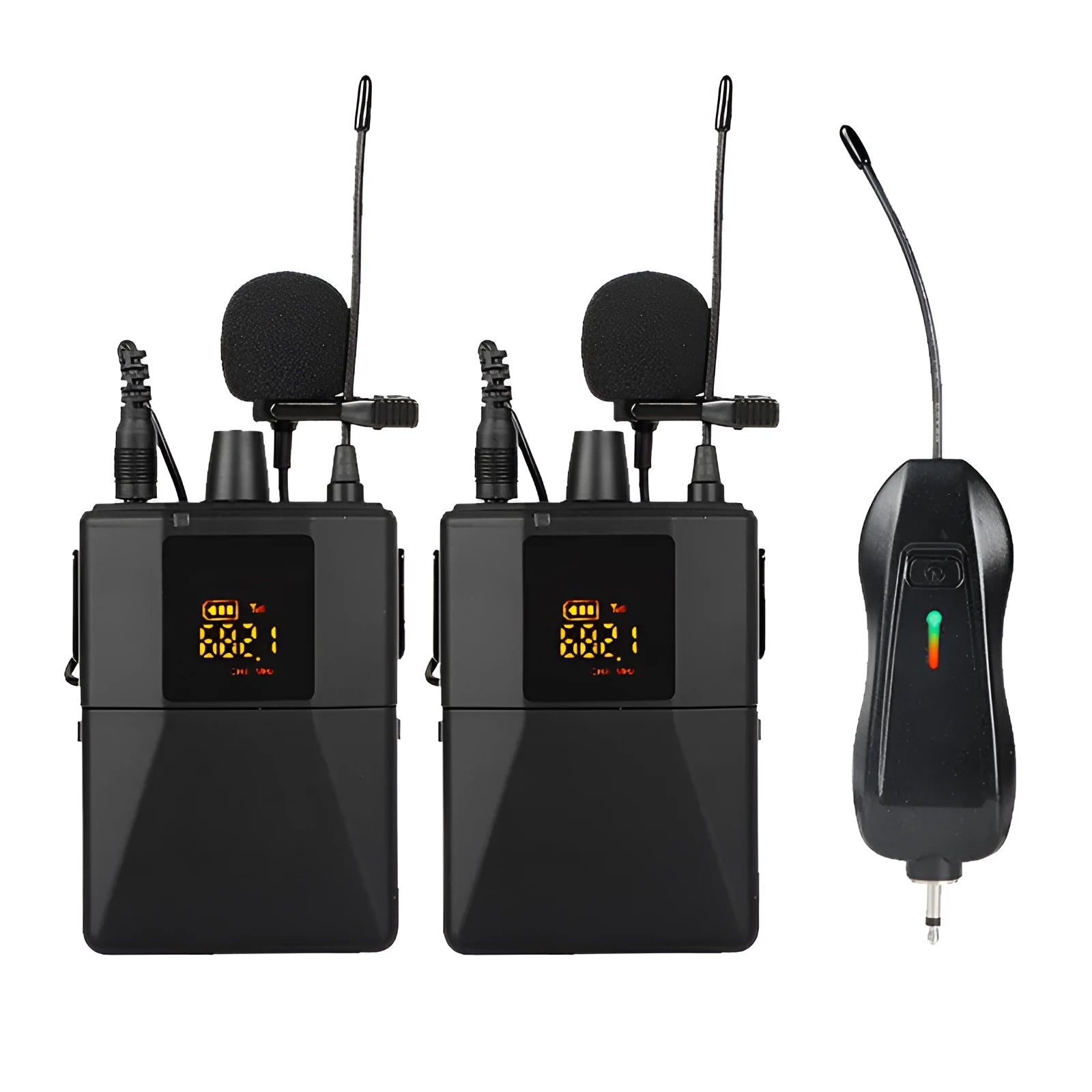 Little Bee X3 black wireless lavalier microphone with clip and portable transmitter
