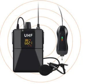 Little Bee X3 black wireless lavalier microphone with clip and portable transmitter