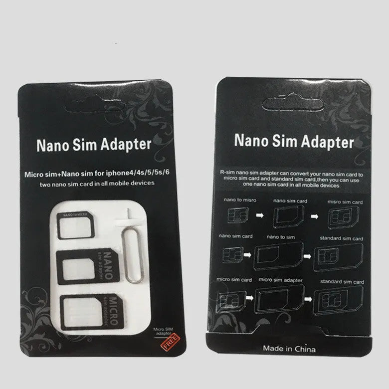 Black and white SIM card holder for mobile phone card recovery and four-in-one conversion