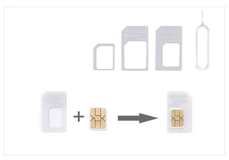 Black and white SIM card holder for mobile phone card recovery and four-in-one conversion
