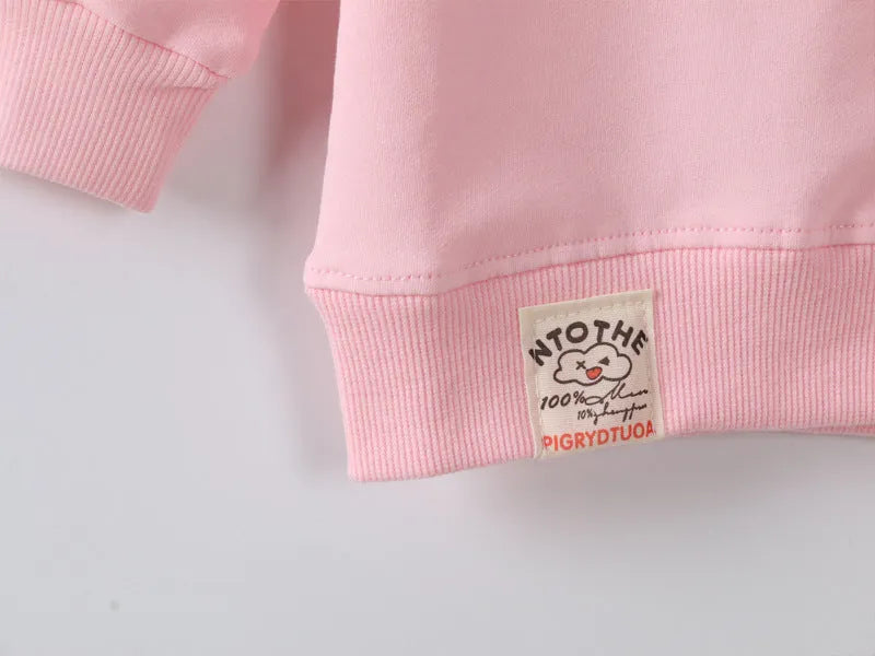 Korean style baby girls cartoon print cotton sweater for autumn in sizes 70cm 80cm 90cm 100cm