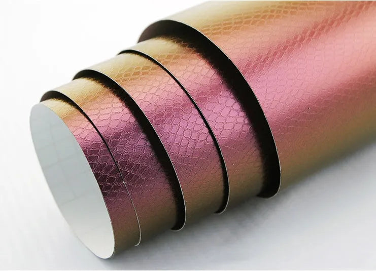 Chameleon carbon fibre car film 152cm x 30cm self-adhesive PVC colour change wrap in blue to purple