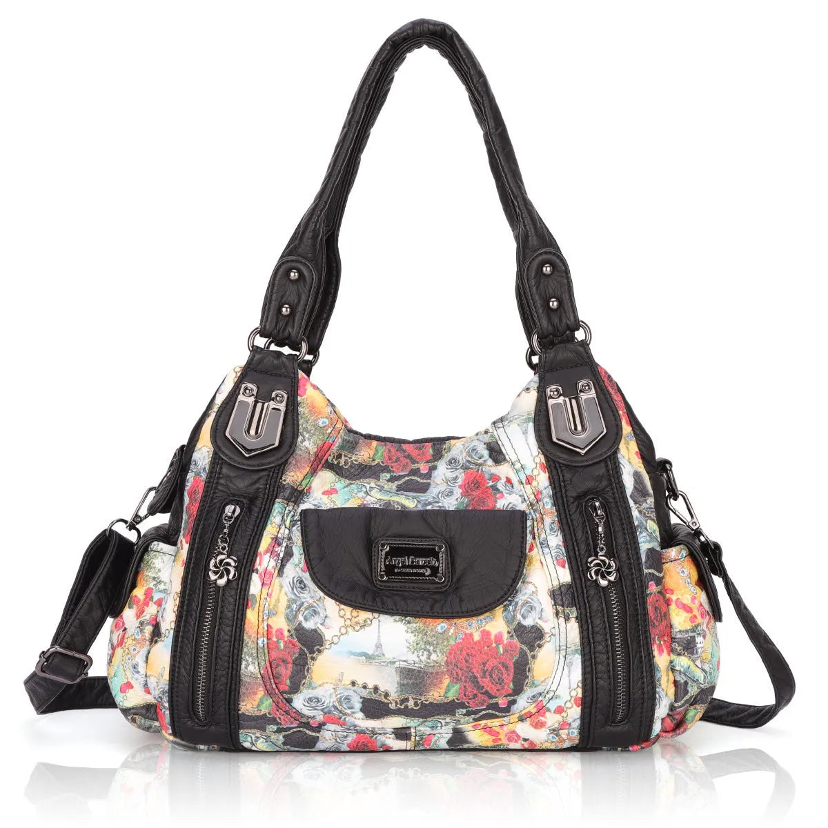 White PU leather women's messenger bag with horizontal square dumpling style and polyester cotton lining