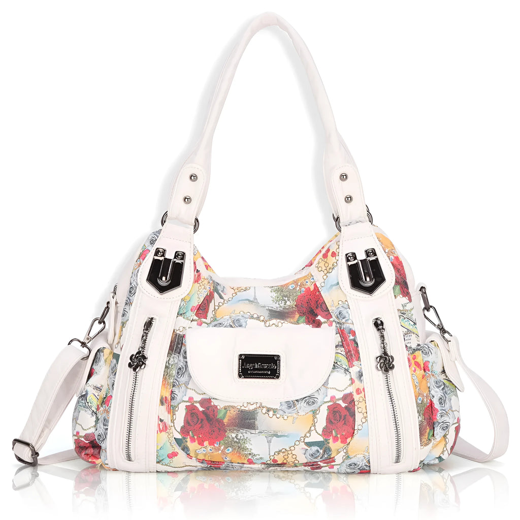 White PU leather women's messenger bag with horizontal square dumpling style and polyester cotton lining