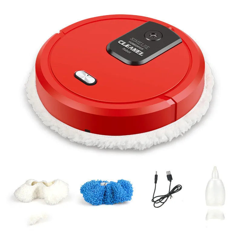 Automatic spray sweeping and mopping robot cleaner in home setting