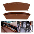 Leather car seat gap storage box in black, beige, brown or grey, 30.5 x 11.5 x 37 mm