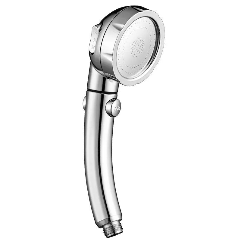 ABS plastic handheld shower head with universal 4-point fitting in electroplated, UV, white or blue finish
