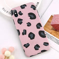 Leopard print iPhone case showing animal pattern design on black background