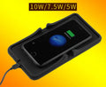 Wireless charging phone holder and anti-skid pad for car or home use, QI compatible, available in 5W to 18W options