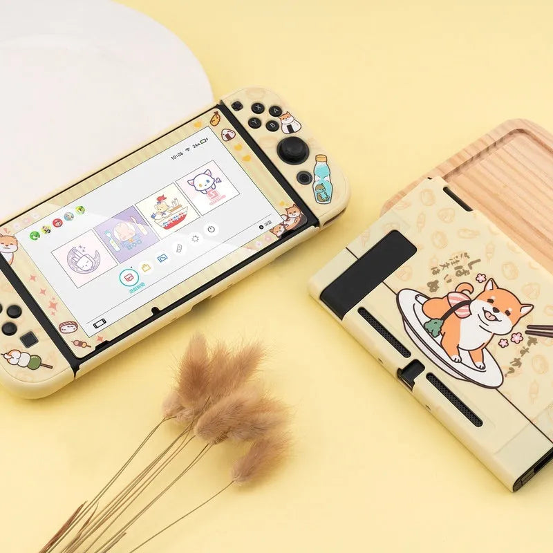 Nintendo Switch silicone protective shell with hard PC cover and back grip housing