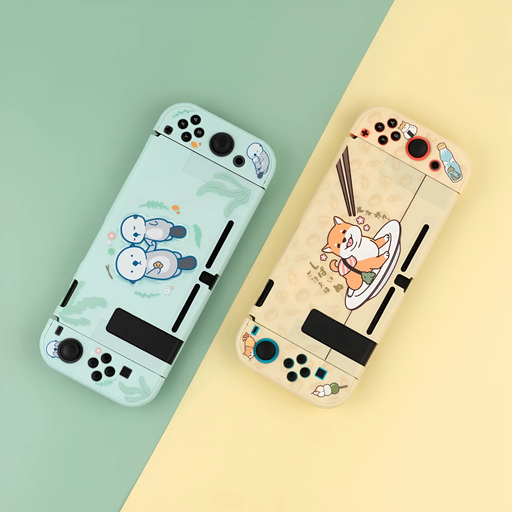 Nintendo Switch silicone protective shell with hard PC cover and back grip housing