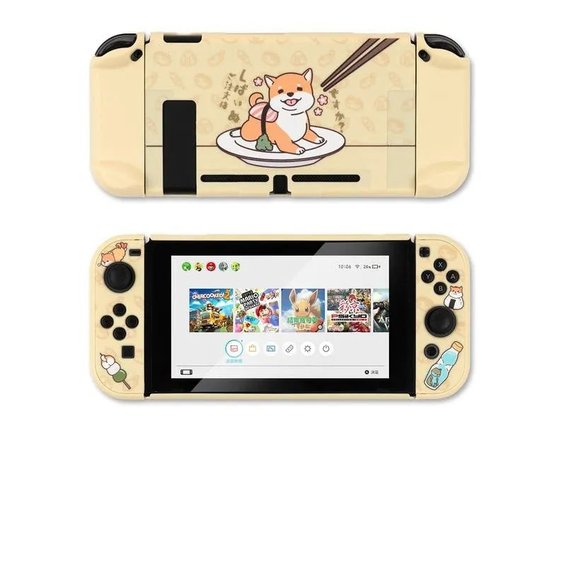 Nintendo Switch silicone protective shell with hard PC cover and back grip housing