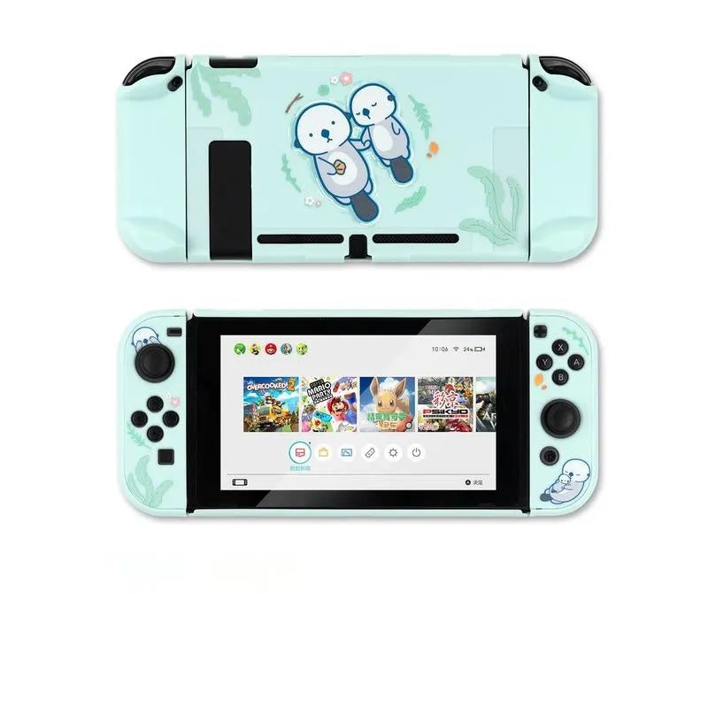 Nintendo Switch silicone protective shell with hard PC cover and back grip housing