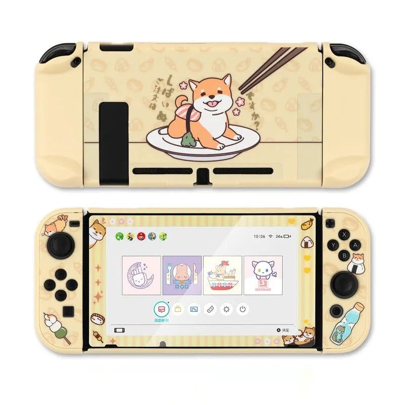 Nintendo Switch silicone protective shell with hard PC cover and back grip housing
