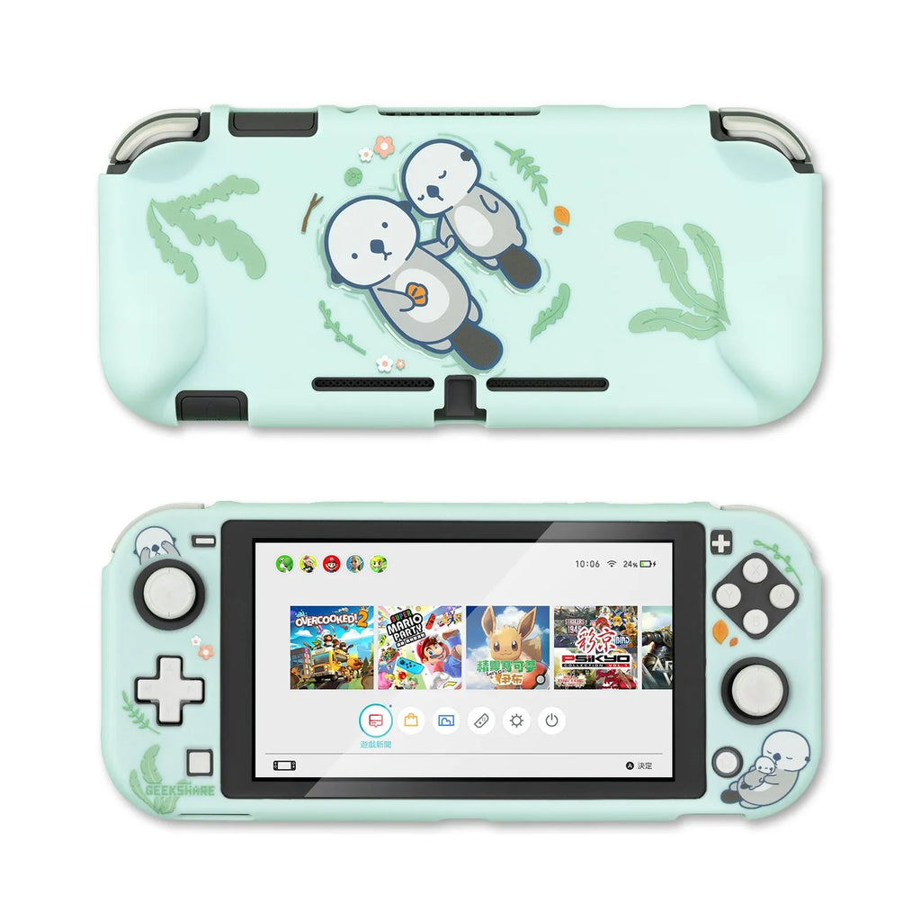 Nintendo Switch silicone protective shell with hard PC cover and back grip housing