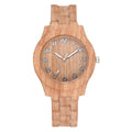Wood grain dial quartz watch with silicone strap in multiple colour options